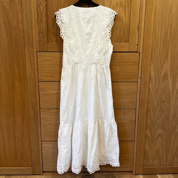 Vineyard Vines Seashell Eyelet Midi Dress White Cap Size 8 NWT Coastal Preppy - Picture 5 of 7